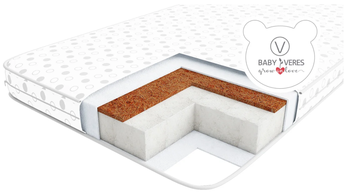 Дитячий матрац Baby Veres HOLLOWFIBER plus 120х60х12 см