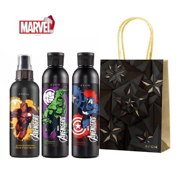 Парфюмерно -косметический Набор для мальчиков Avengers Marvel - Герои Мстители Марвел 4 в 1 в пакете