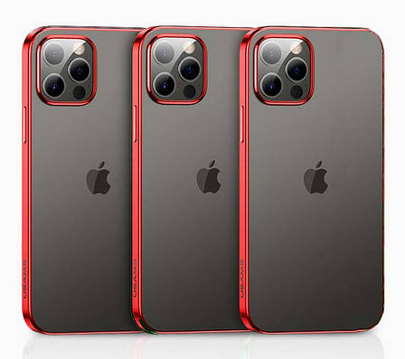 Чохол-накладка USAMS King series для iPhone 12 Pro Max 6.7" Прозорий/ Червоний (924854), фото 3