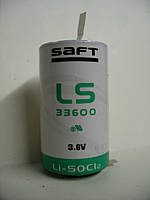 Батарейка SAFT LS33600 (D Size) 3,6В; 17000 мАч, Li-SOCl2 литиевая с выводами