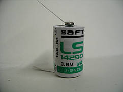 Батарейка Saft LS14250 (LiSOCl2) літієва з виведеннями 3.6V