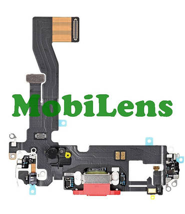 Apple iPhone 12, 12 Pro Шлейф із роз'ємом заряджання та мікрофоном червоний, фото 1