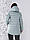 Стильна куртка парку, є батал, арт. 300, колір сіро-блакитний, фото 4