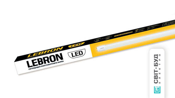 LED лампа Lebron L-Т8-HR, 9W, 600mm, G13, 6200K, кут 270 °, з утримувачем, фото 1