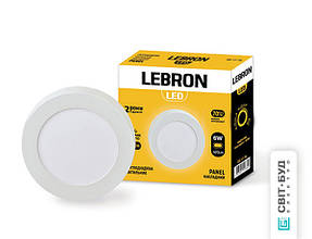Світлодіодний світильник Lebron L-PRS-641, 6W, накладної, d-120x36mm, 4100K, 420Lm, кут 120 °