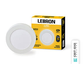 Світлодіодний світильник Lebron L-PRS-1241, 12W, накладної, d-170x36mm, 4100K, 850Lm, кут 120 °