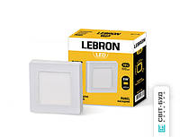 Світлодіодний світильник Lebron L-PSS-641, 6W, накладної, 120x120x36mm, 4100K, 420Lm, кут 120 °