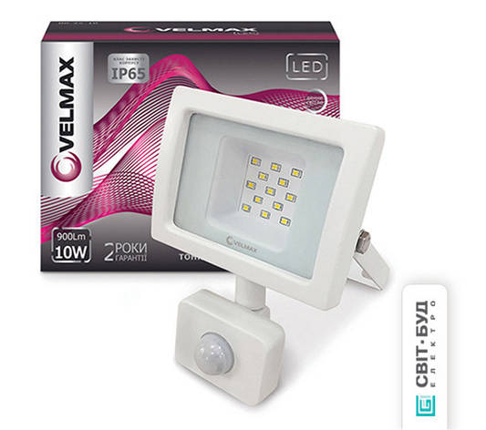 Прожектор LED Velmax 10W, 6200K, 900Lm, кут 120 °, фото 1