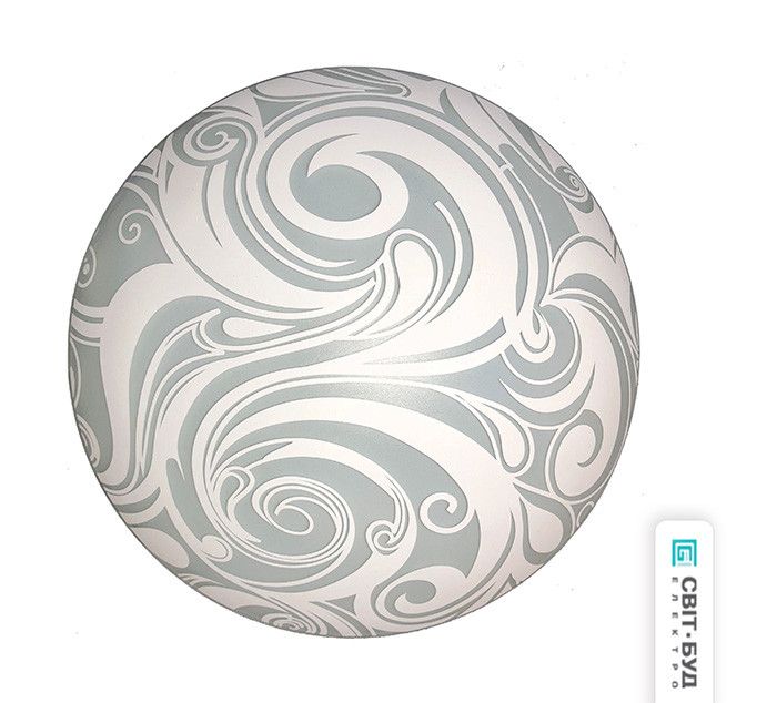 Світильник, скло-метал, Е27, 60W, 250х90мм, IP20, білий, круглий