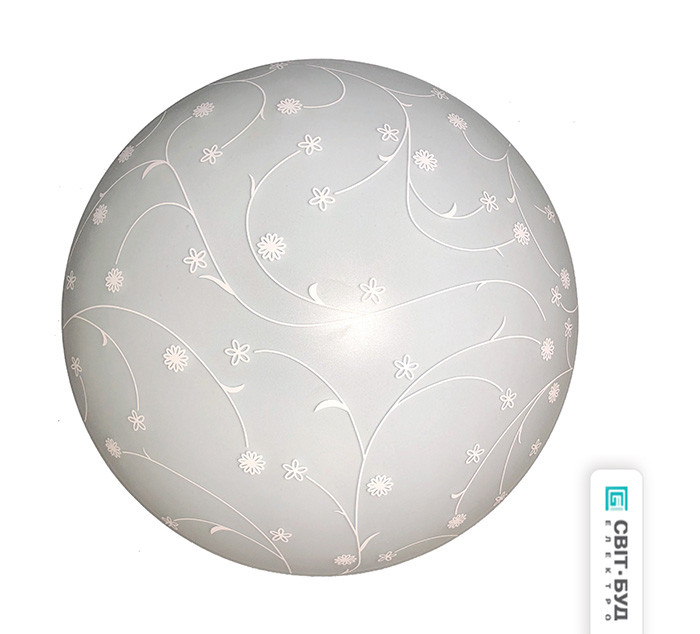 Світильник, скло-метал, Е27, 60W, 250х90мм, IP20, білий, круглий