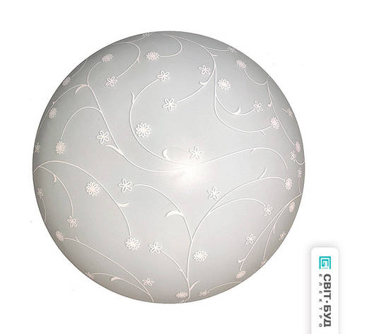 Світильник, скло-метал, Е27, 60W, 250х90мм, IP20, білий, круглий, фото 1