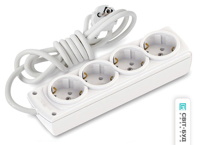 Подовжувач 4 гнізда, 3м з заземленням, 16А Mutlusan