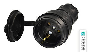 Розетка з заземленням, 16А, каучук, IP44, Mutlusan