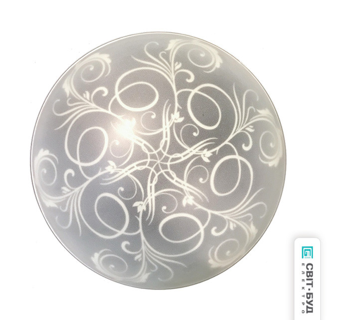 Світильник, скло-метал, Е27, 60W, 250х90мм, IP20, білий, круглий