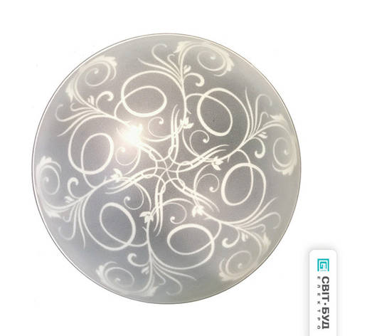 Світильник, скло-метал, Е27, 60W, 250х90мм, IP20, білий, круглий, фото 1