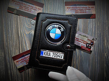 Портмоне з польською реєстрацією BMW, обкладинка для автодокументів БМВ, візитниця