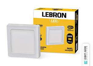 Світлодіодний світильник Lebron L-PSS-2465, 24W, накладної, 6500K, з блоком живлення