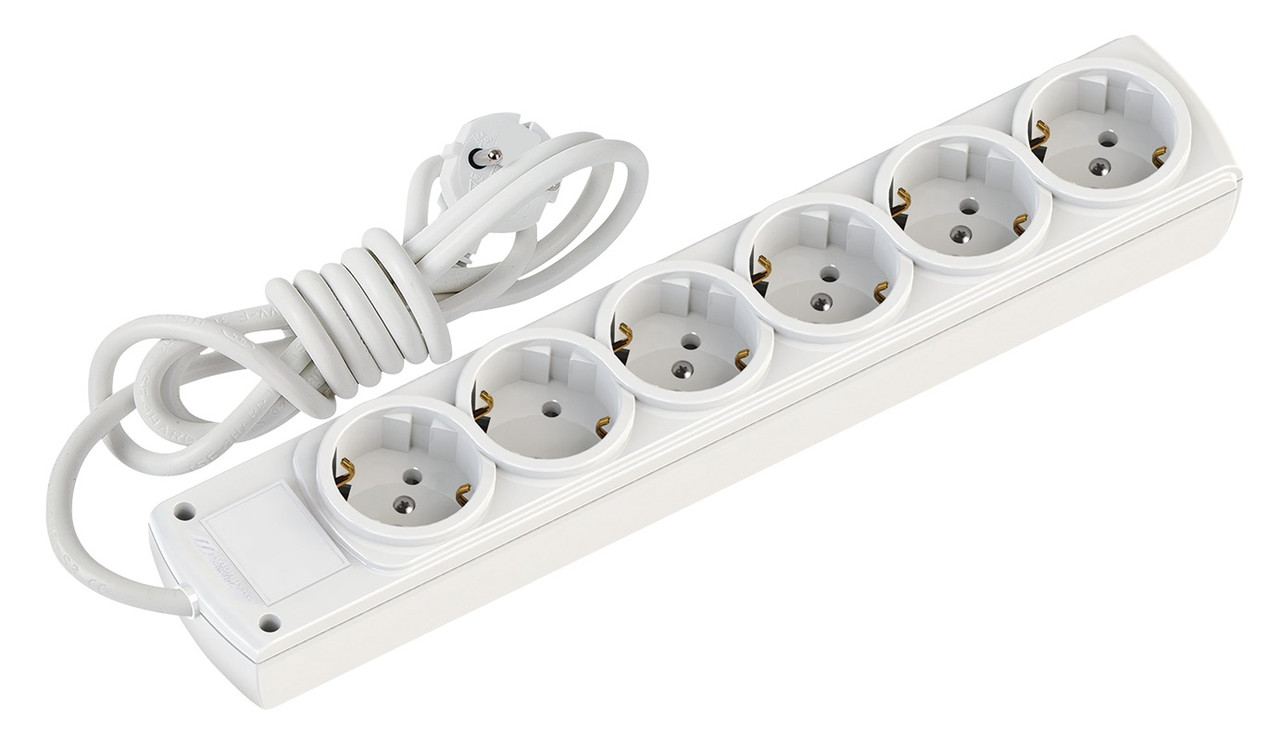 Подовжувач 6 гнізд, 2м, з заземленням, 16А, Mutlusan