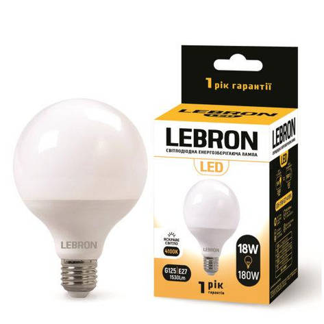 LED лампа Lebron L-G125, 18W, 220V, Е27, 4100K, 1530Lm, фото 1