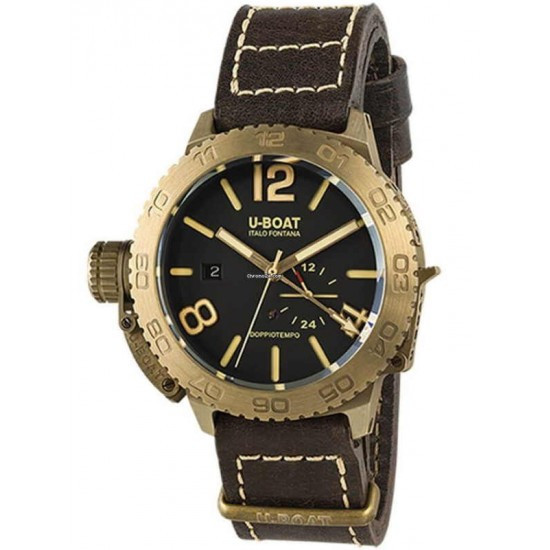 Годинник наручний чоловічий U-BOAT 9008 DOPPIOTEMPO BRONZO COFFEE AUTO S/N:0138