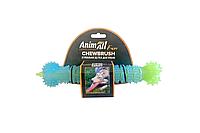 Игрушка для собак Жевательная щетка-кость 24см голубая с зеленым, AnimAll (АнимАлл)