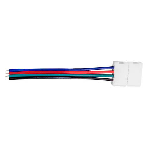 З'єднувач (провід + затиск) LEBRON L-CLIP для світлодіодних стрічок RGB 10мм (10шт), фото 1
