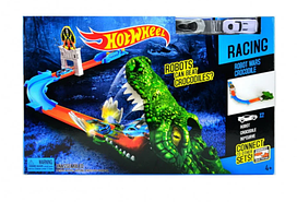 Гоночний трек дитяча траса з запуском і 2 машинками Лігво Крокодила Hot Wheel 3089