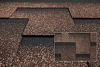 Битумная гибкая черепица Махагон Katepal Rocky для скатных крыш домов, коттеджей, беседок
