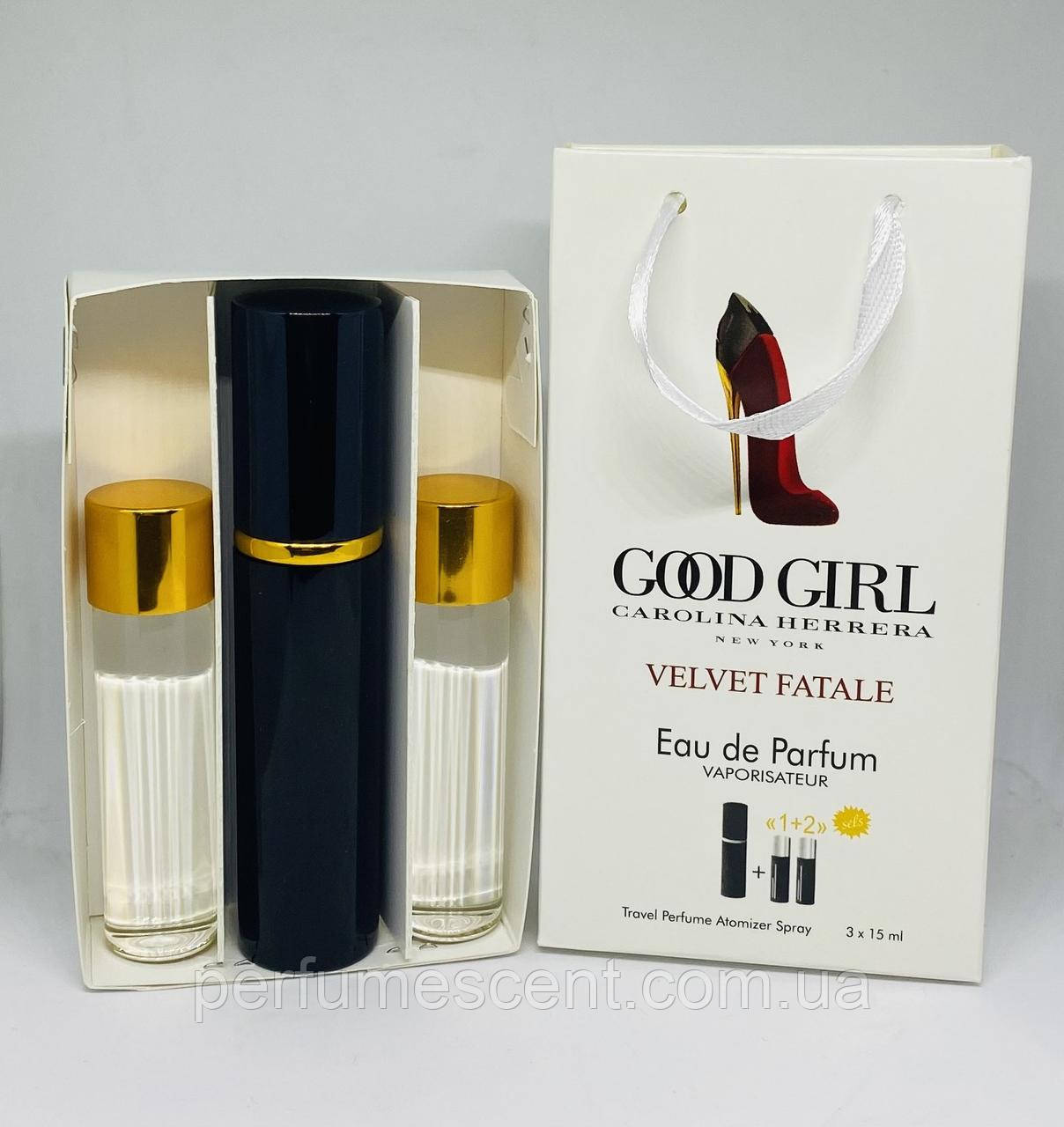 Набір 3*15мл для жінок Carolina Herrera Good Girl Velvet Fatale