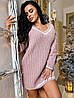 Вільна сукня-туніка Almaz великої в'язки, довжина міні, тепла і красива, різні кольориSmof6756, фото 6