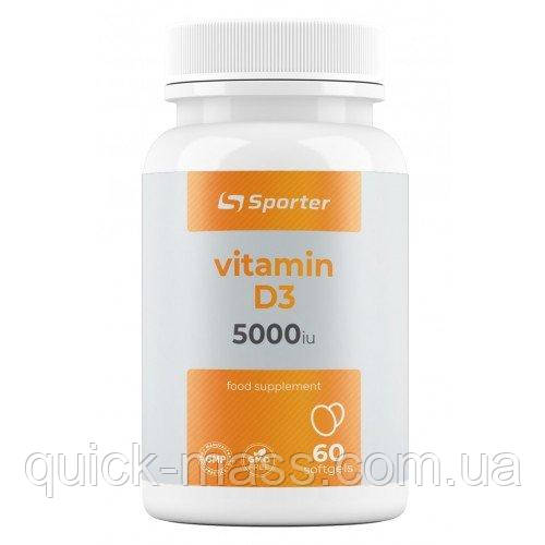 Вітамін D3 Sporter Vitamin D3 5000 ME - 60 softgels, фото 1