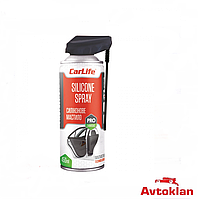 Универсальная силиконовая смазка (спрей) CARLIFE SILICONE CF455 с апликатором носиком Professional 450ml