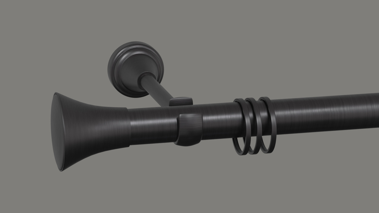 Карниз для штор однорядний металевий 19 мм, Принц (колір Маренго)