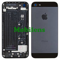 Apple iPhone 5, A1428, A1429 Задняя крышка (корпус) темно-серая (space-grey)