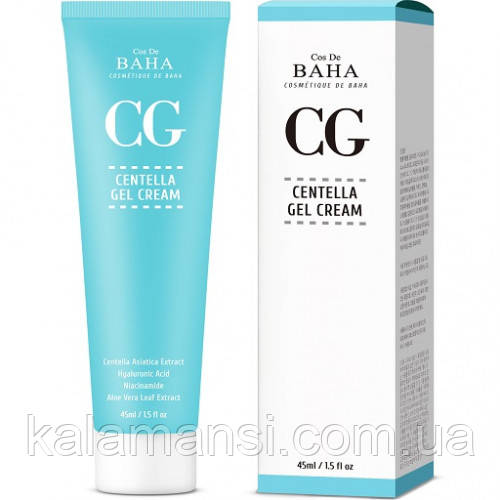 Протизапальний крем гель із центелою азійською Cos de Baha Centella Gel Cream 45 мл