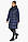 Довга куртка жіноча сапфірового кольору модель 47150 р — 38, фото 6