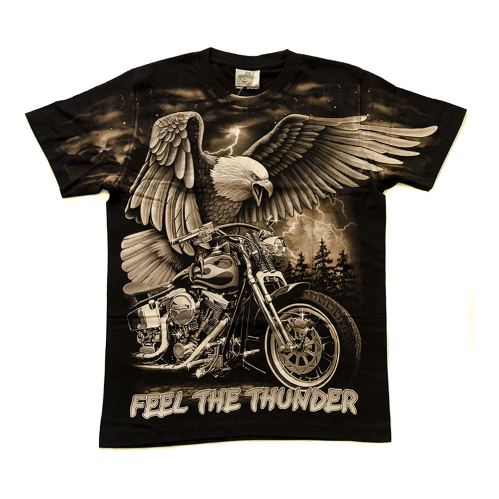Футболка Орел з мотоциклом (Feel The Thunder) (Rock Eagle, Total t-shirt), Розмір M