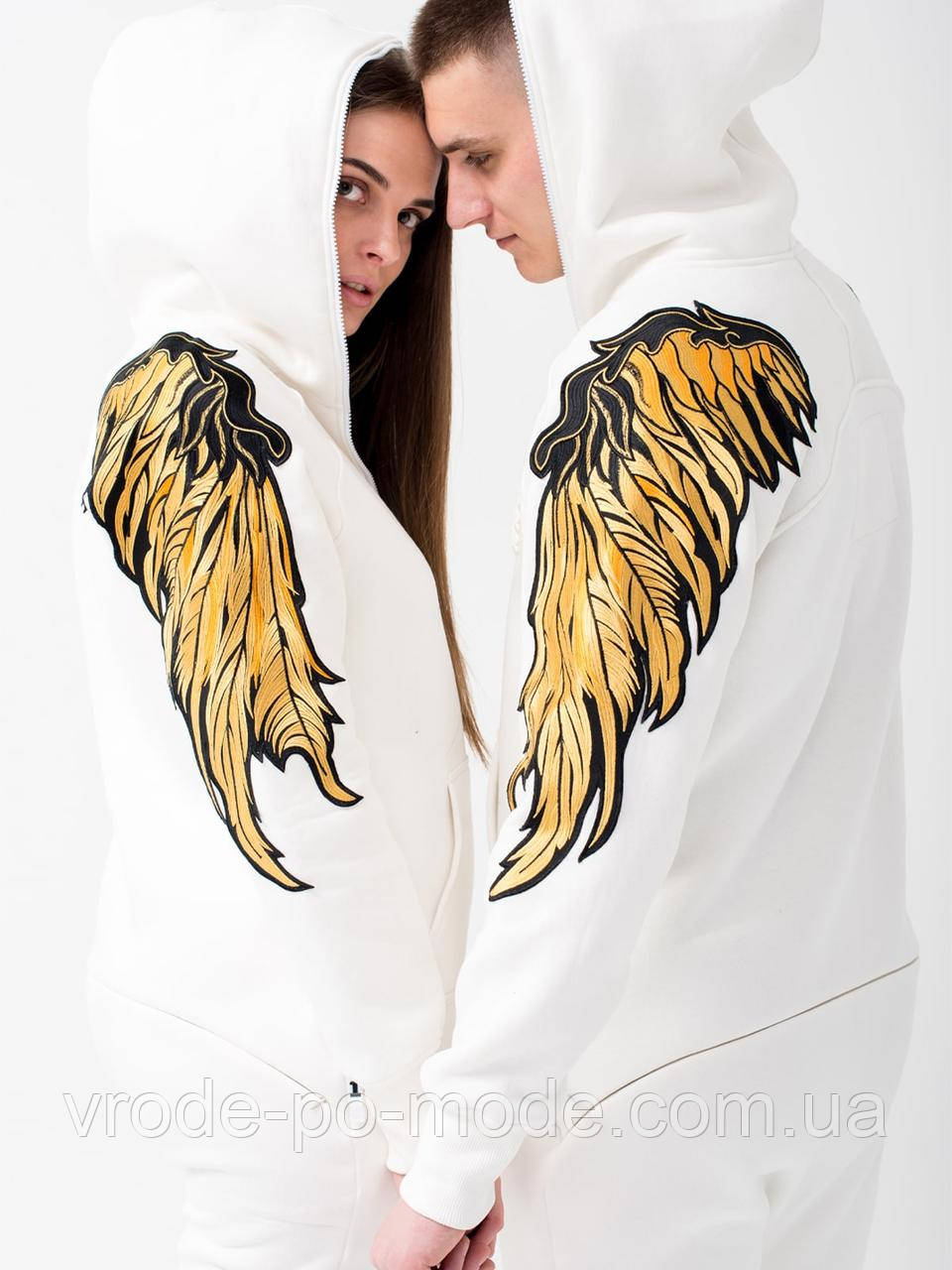 Комбінезон на флісі Angel white унісекс, у наявності та під замовлення, для чоловіків і жінок, фото 1