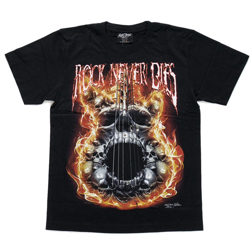 Футболка Череп-гітара "Rock Never Dies" (3D, світиться в темряві) (Rock Chang, 3D-Special Effects-The Absolute collections-glow in, фото 1