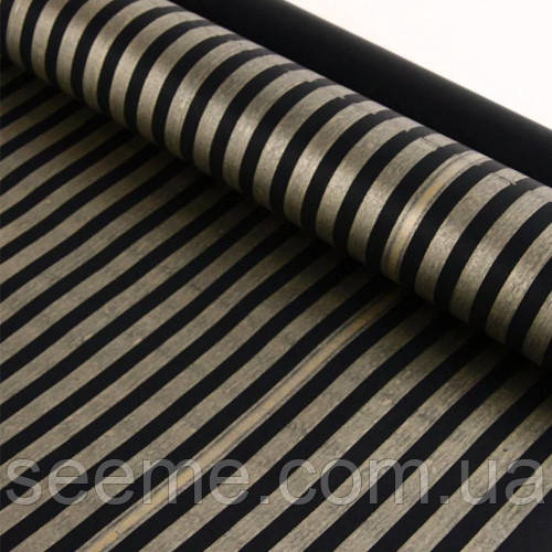 Папір пакувальний новорічний чорний смугастий, 1 м, фото 1