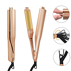 Плойка спіральна 2 в 1 для завивання та випрямлення волосся HAIR Curlinglron BF, фото 6