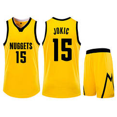 Жовта форма Jokic No15 (майка + шорти) Йокіч Нікола Denver Nuggets команда