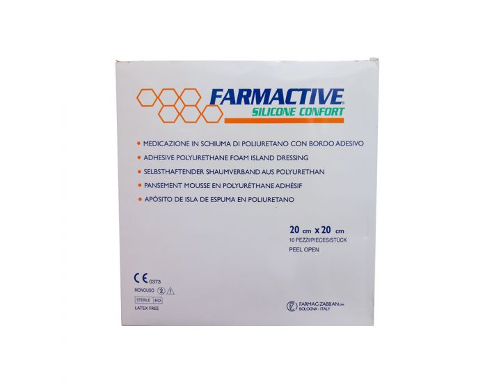 Farmactive Silicone Comfort 20х20см - Поліуретанова губчаста пов'язка з бортом