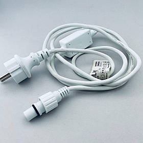 Кабель для підключення гірлянди DELUX з вилкою білий IP44 EN