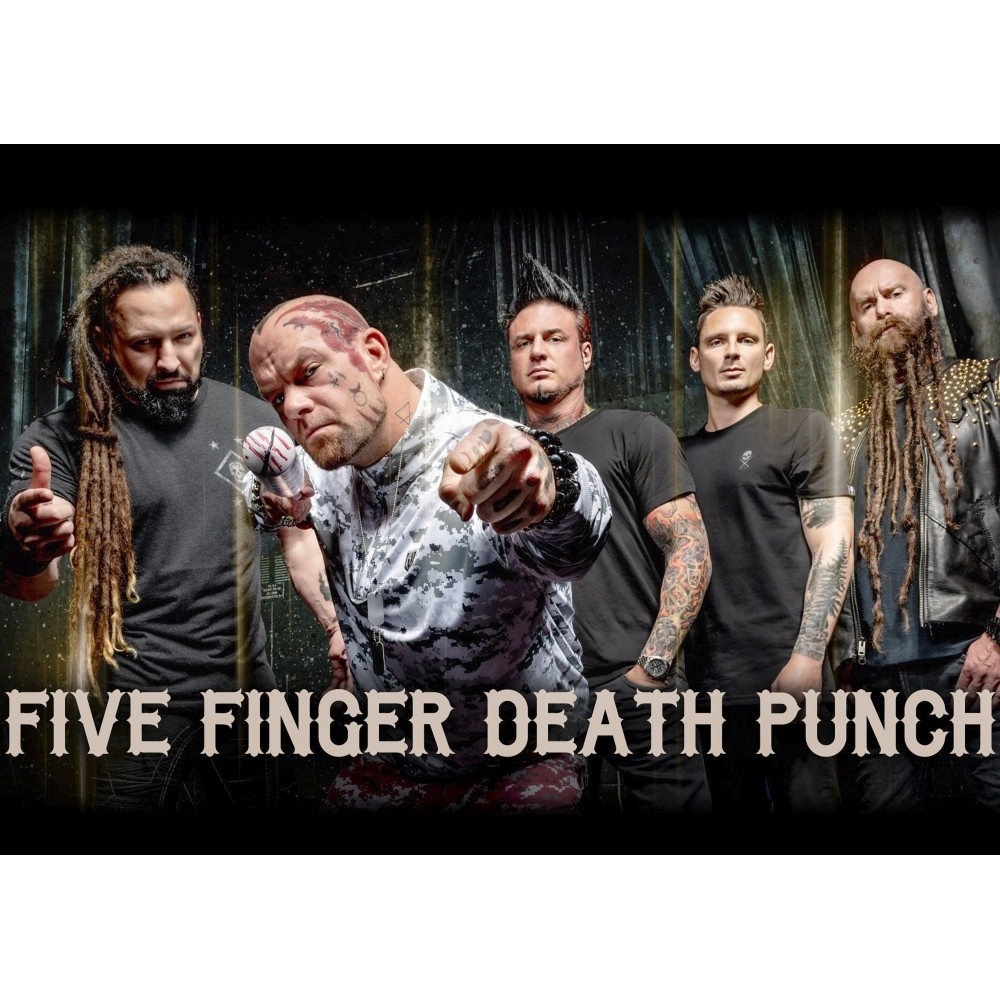 Плакат Five Finger Death Punch (band, black background)