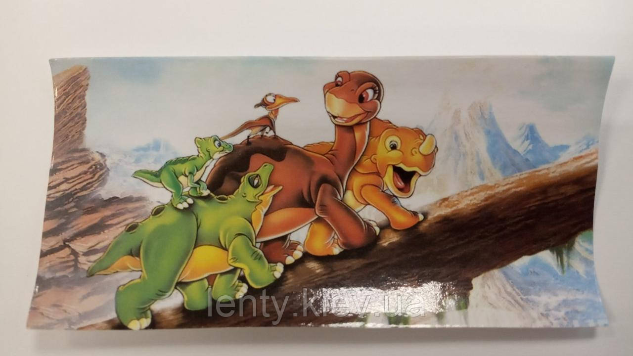Наклейка тематична на пляшку (12 * 6 см) "Динозаврики" —