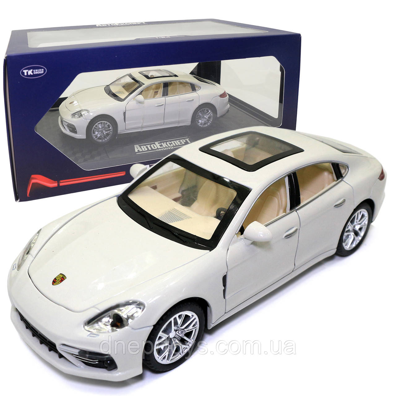 Машинка ігрова Porsche Panamera «АвтоЕксперт» Порше Панамера метал білий світло звук 20*6*8 см (GT-3136), фото 1