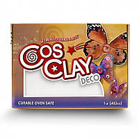 Cosclay Deco. Колір "Білий". Уп. 453 г. Еластична полімерна глина для ліплення скульптури, мініатюр, ляльок.
