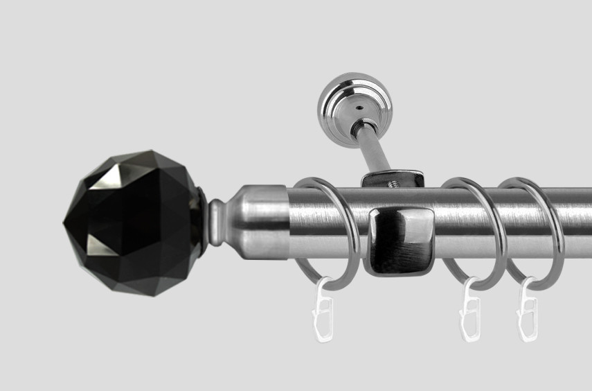 Карниз для штор однорядный металлический 19 мм, Черный Кристалл ...
