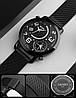 Годинник із двома циферблатами Skmei 9168 Moon чорний з чорним циферблатом оригінальний, фото 6